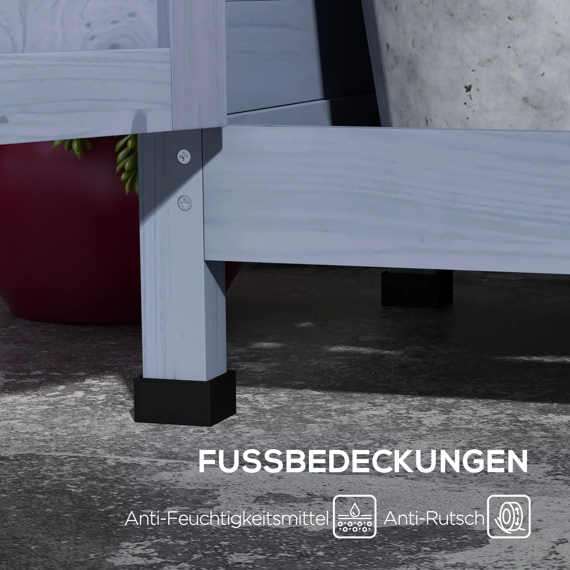 Outsunny Tuinset met opbergkast, aluminium werkblad, opbergruimte, 112x47x146cm, Grijs