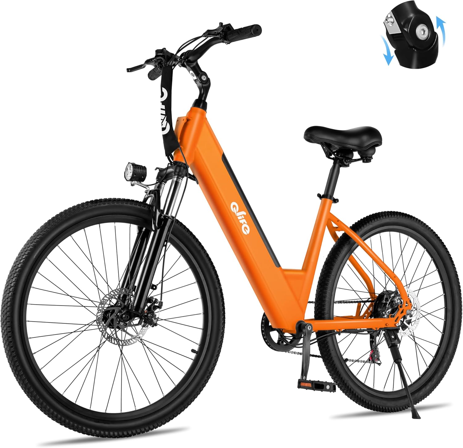Qlife Cityone Electric Bike for Adults 26 Step-Through 22MPH Ebike with 2.1 Tire,UL2849 Certified Built-in Removable Battery,Peak 750W Motor Ebikes with 7 Speed, Commuter E Bicycle