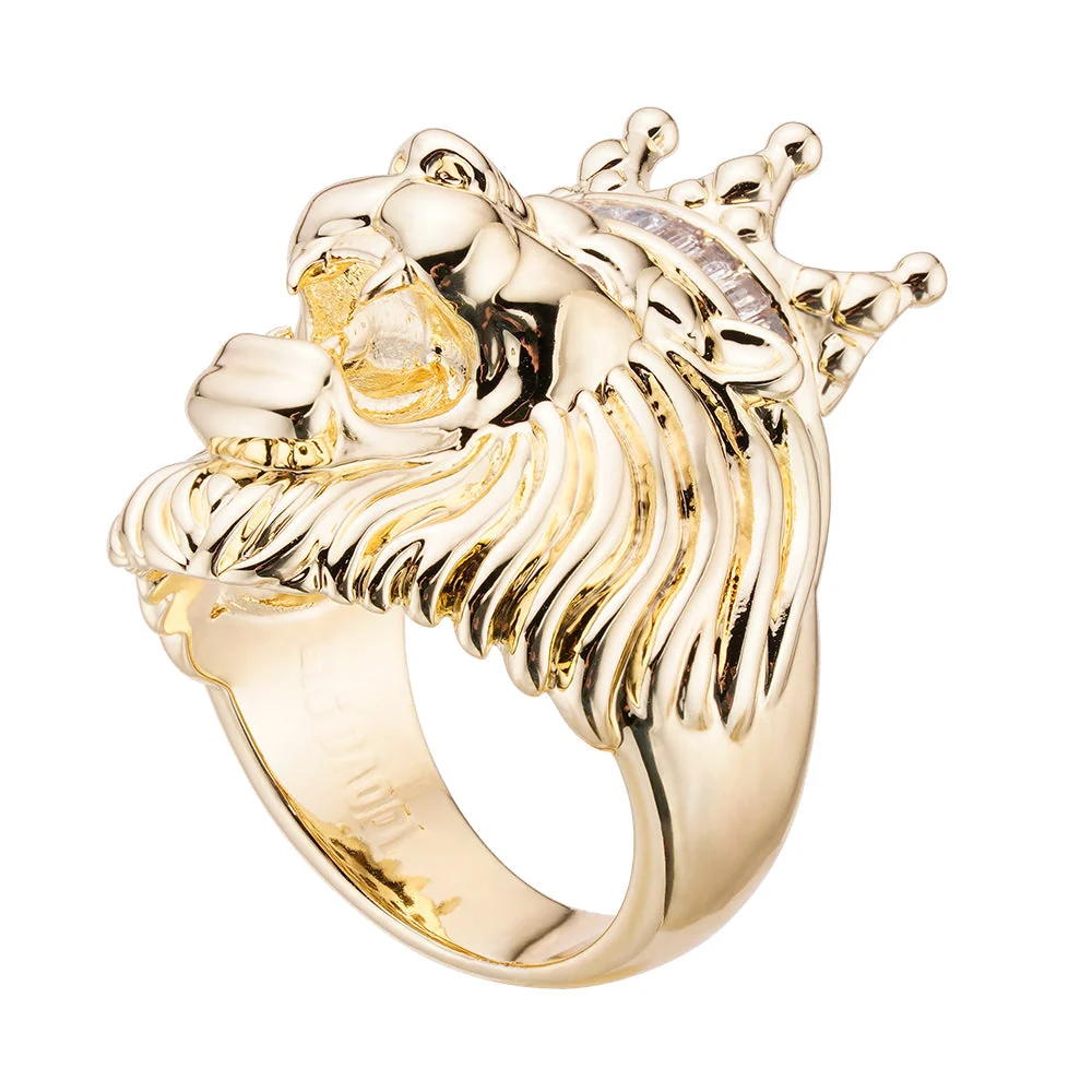 Big Daddy Lion Baguette Iced Out Diamond Ring