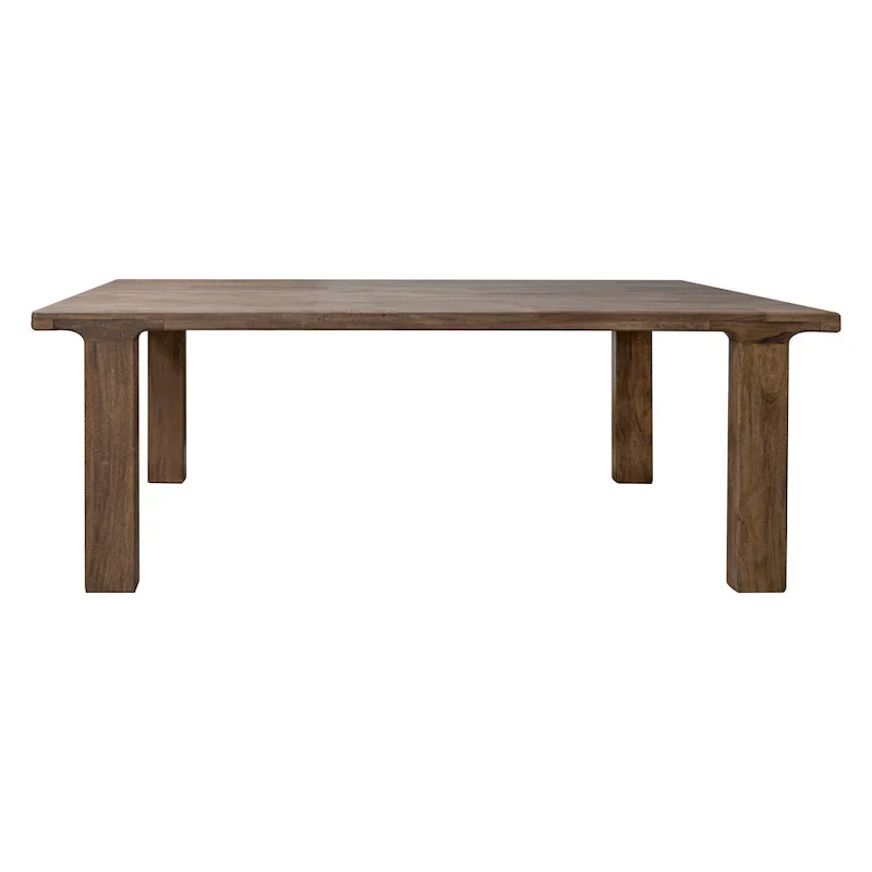 Okai 87-Inch Rectangular Dining Table - Rustic Brown Solid Mango Wood