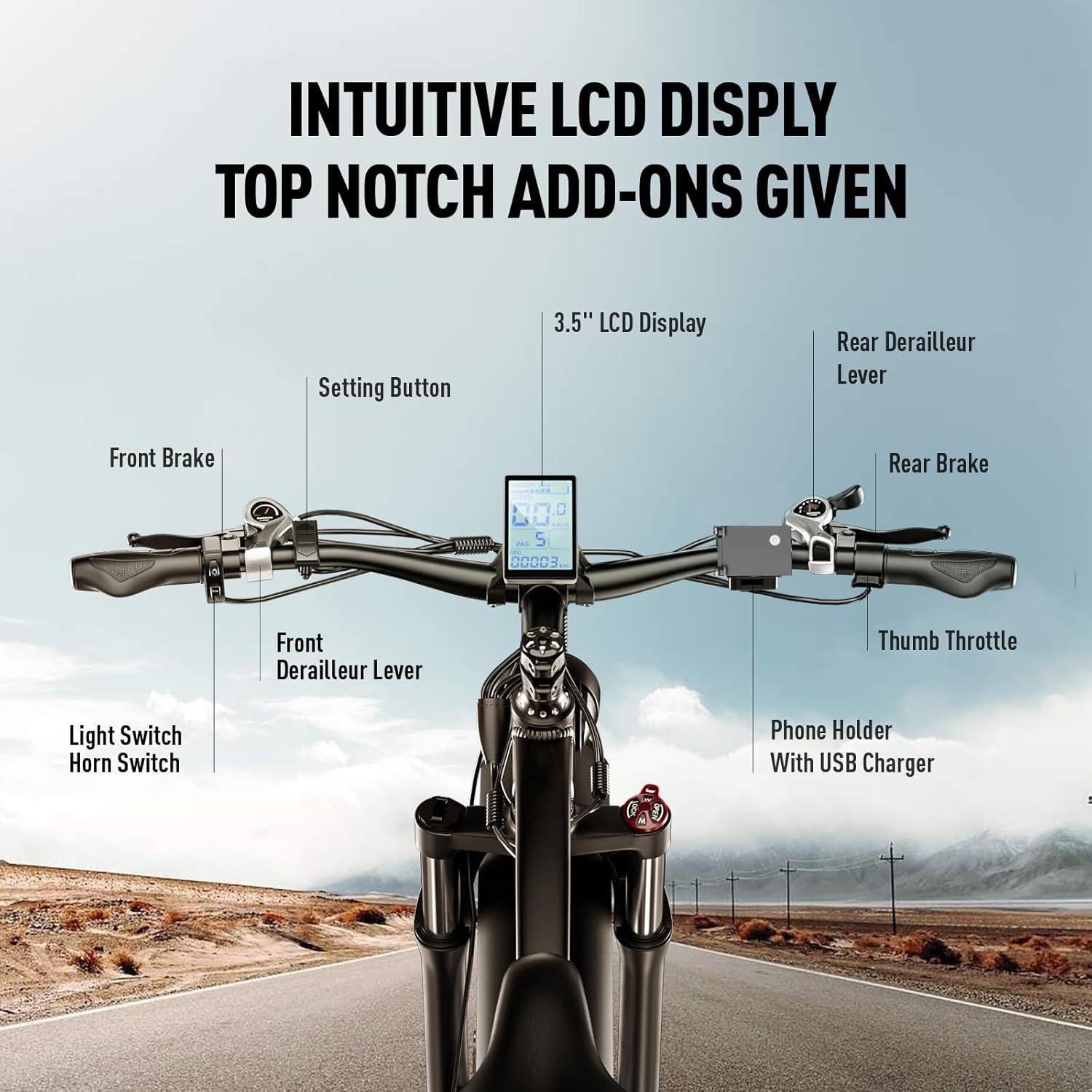 EXRBYKO E Bikes for Adults Electric, Peak 1500W/2000W 37MPH Fat Tire Electric Bike for Adults, 48V 17.5AH 840WH Battery, 80 Miles Ebike with 21-Speed Gear ON/Off Road Electric Bicycle UL Certified
