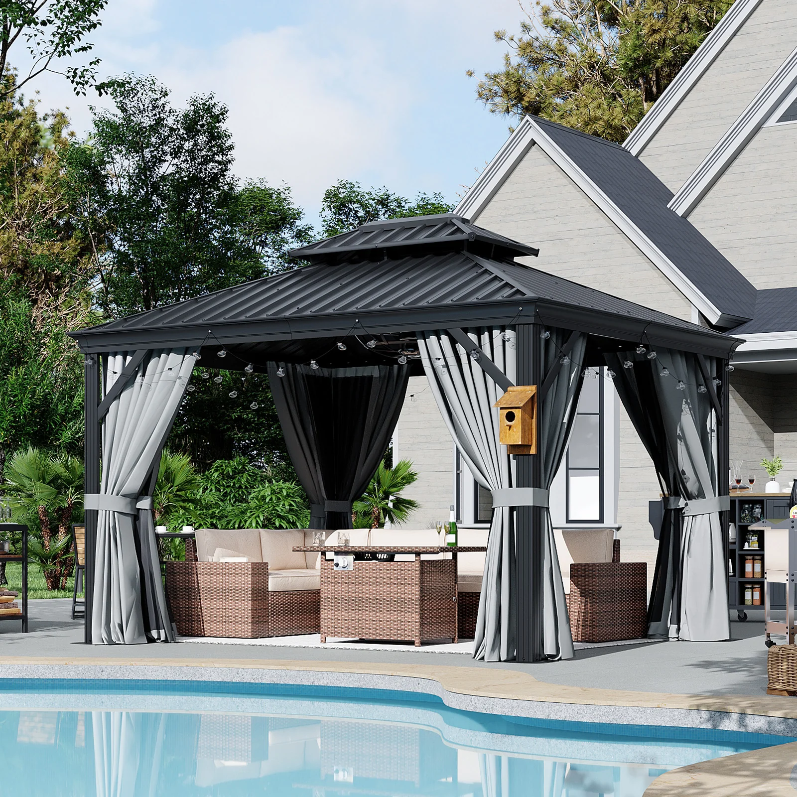 Hardtop Gazebo with Rain Gutter
