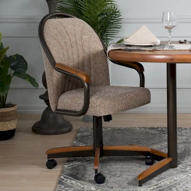 Casual Dining Swivel and Tilt Rolling Dining Chair - 38 Hx221/2 Wx22 D - 38 Hx24 Wx22 D