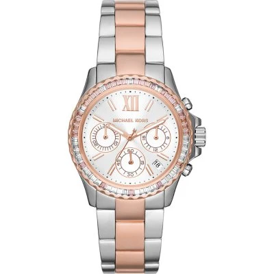Michael Kors Everest Chronograph White Dial Two Tone Steel Strap Watch MK7214