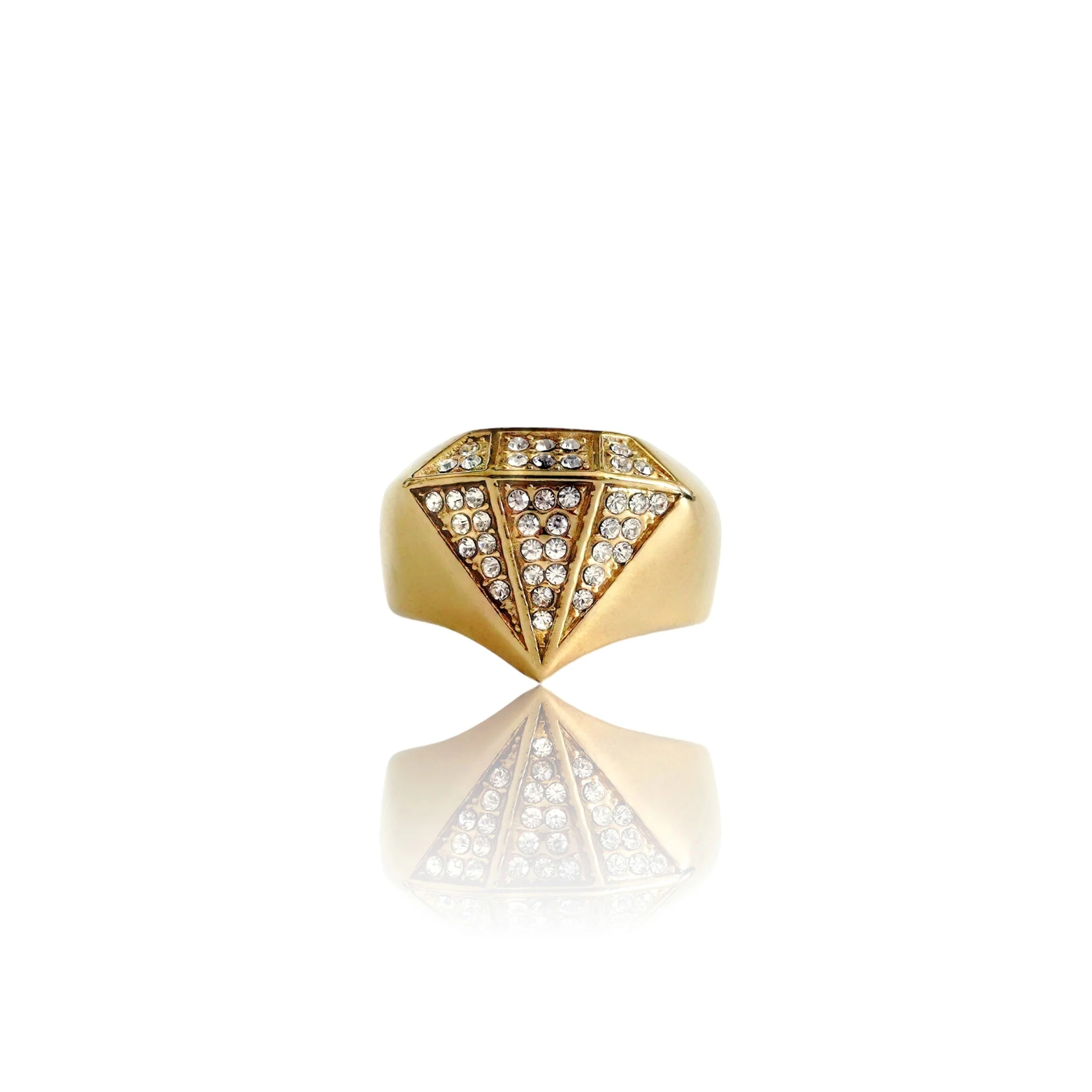 Big Daddy Bling Diamond Shape Gold Iced Out Ring