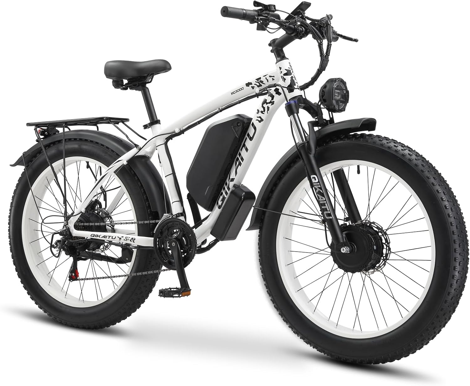 Electric Bike for Adult, 26 x 4.0 Fat Tire Ebike, 1000W/2000W Peak Electric Bicycle, 48V 13/17.5/23AH Waterproof Battery, Front Suspension Ebike, 27MPH-46MPH, Adjustable Seat, UL and GCC Certified