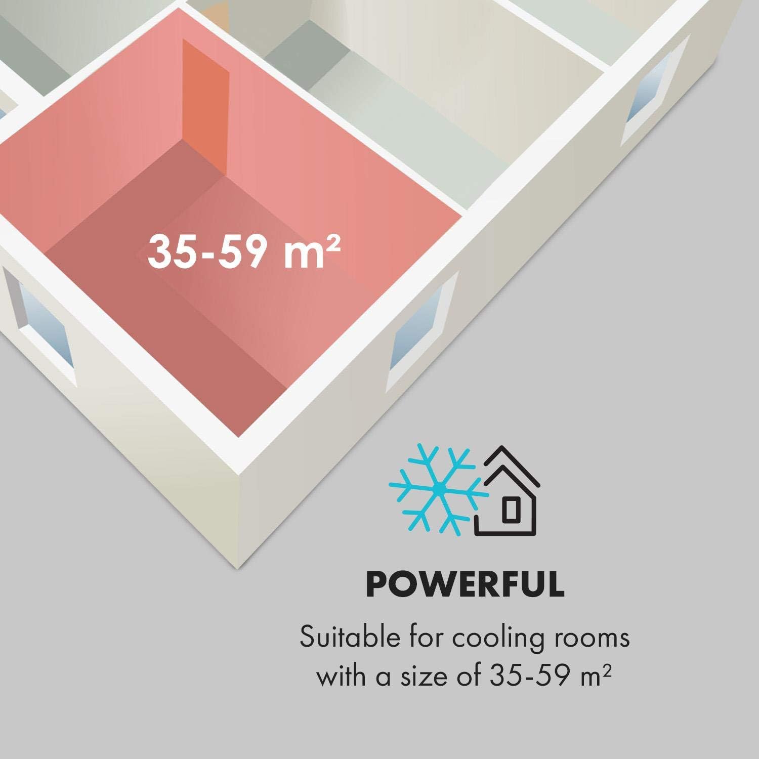 Klarstein Mobile Klimaanlage mit Abluftschlauch, 4-in-1 Klimagerät, Ventilator, Luftentfeuchter & Nachtmodus, Kleine & Portable Klimaanlage für Wohnung & Büro, Niedriger Verbrauch, 14000BTU