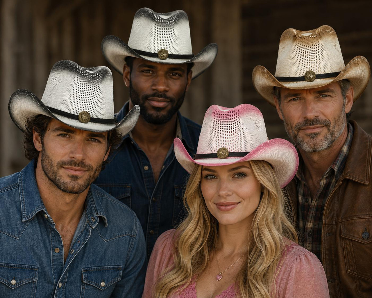 Straw Cowboy Hats Bulk Mix Colors | Adult1480MX UNISEX 22.5' Standard