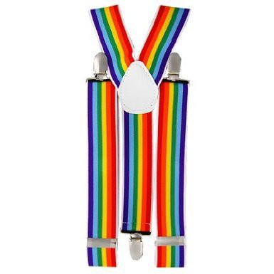 Rainbow Suspenders Wholesale Bulk Clip On Elastic 12 PACK WS1290D