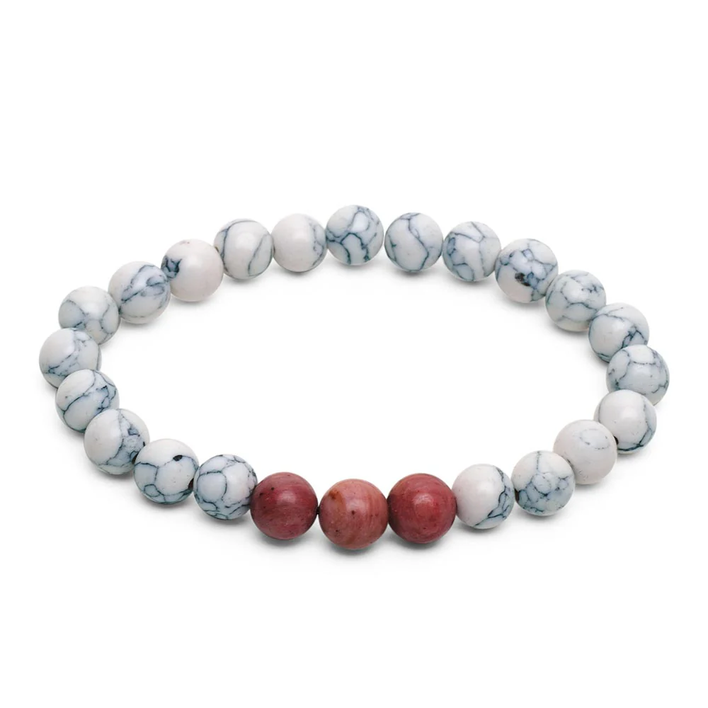 Balans Armband Edelstenen - Howliet & Rhodoniet - Positiviteit