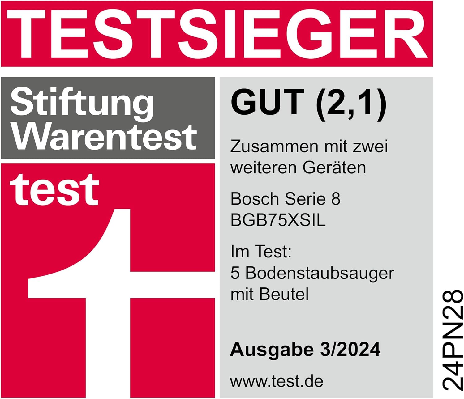 Bosch Staubsauger mit Beutel Serie 8 BGB75X494, Bodenstaubsauger, ideal für Allergiker, Hygiene-Filter, Bodendüse für Parkett, Teppich, Fliesen, langes Kabel, leise, 650 W, blau