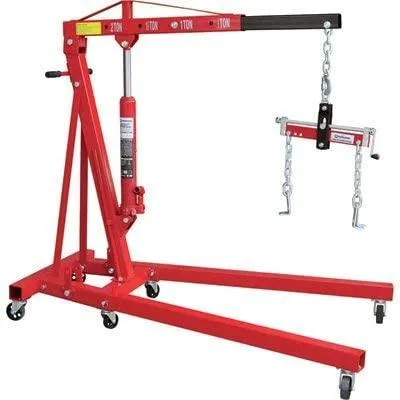 Strongway Hydraulic Engine Hoist with Load Leveler – 2-Ton Capacity, 1in.-82 5/8in. Lift Range