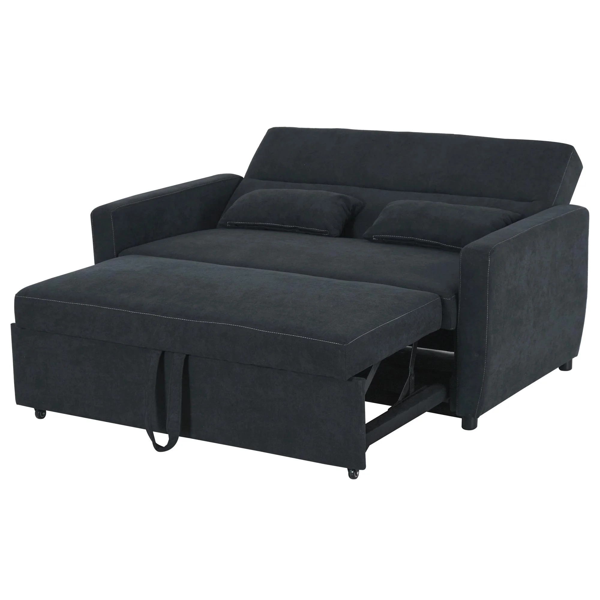 HOMCOM slaapbank, opklapbare bank, 2-zits stoffen bank, slaapbank, bank met slaapfunctie, bankstel, verstelbare hoek 148 x 82 x 89 cm