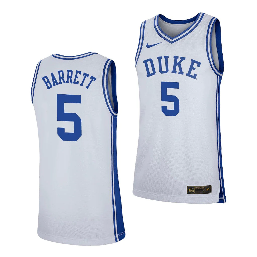 Men's #5 RJ Barrett Duke Blue Devils College Basketball Jersey