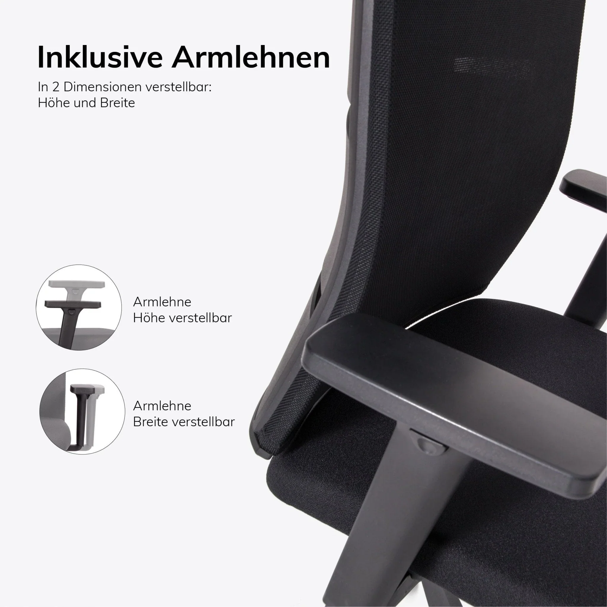 2025 Silla de Oficina Ergonómica lento Agilis MT12 con Base de Patas en Cruz Negra – Garantía de 30 Años – Fabricada en Alemania