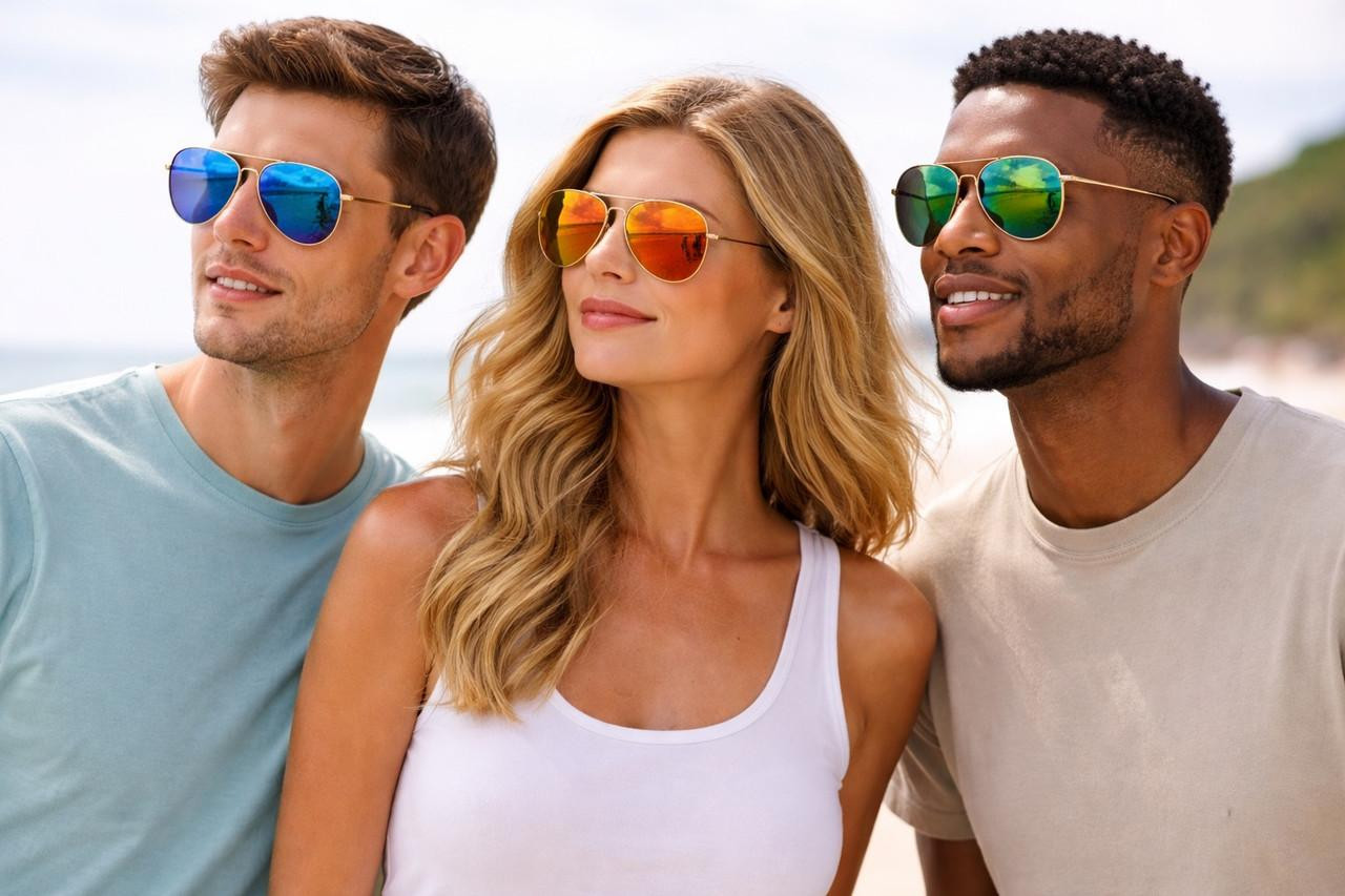 Polarized Aviator Sunglasses Bulk Glare Blocking Style 112
