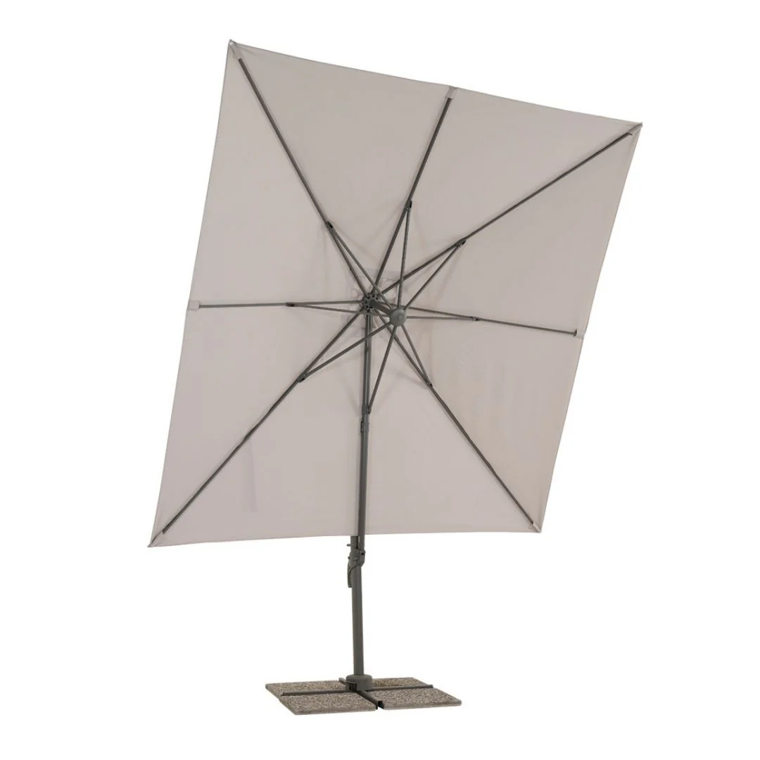 Minerva 3x3m - Ombrellone quadrato da giardino colore grigio