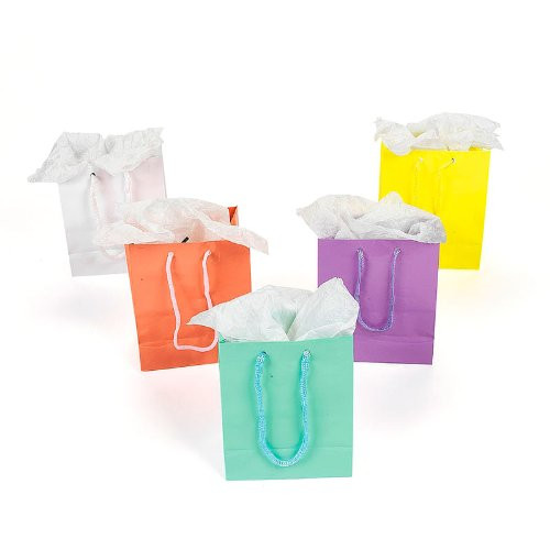 12 PACK Small Pastel Gift Bags 3920D