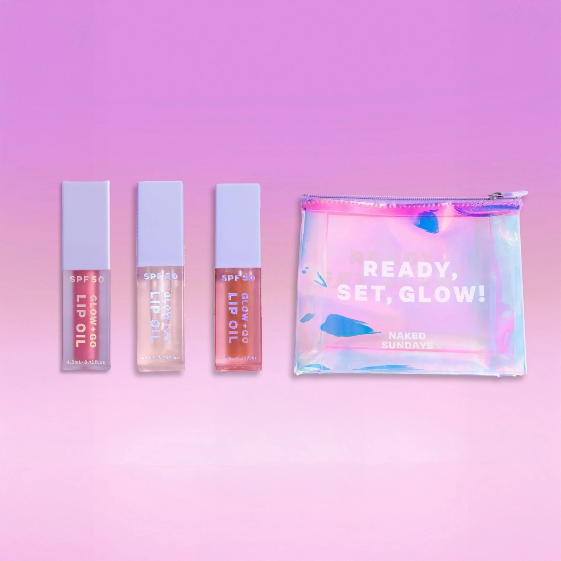 Lip Oil Trio (Plus Holo Cosmetic Pouch)