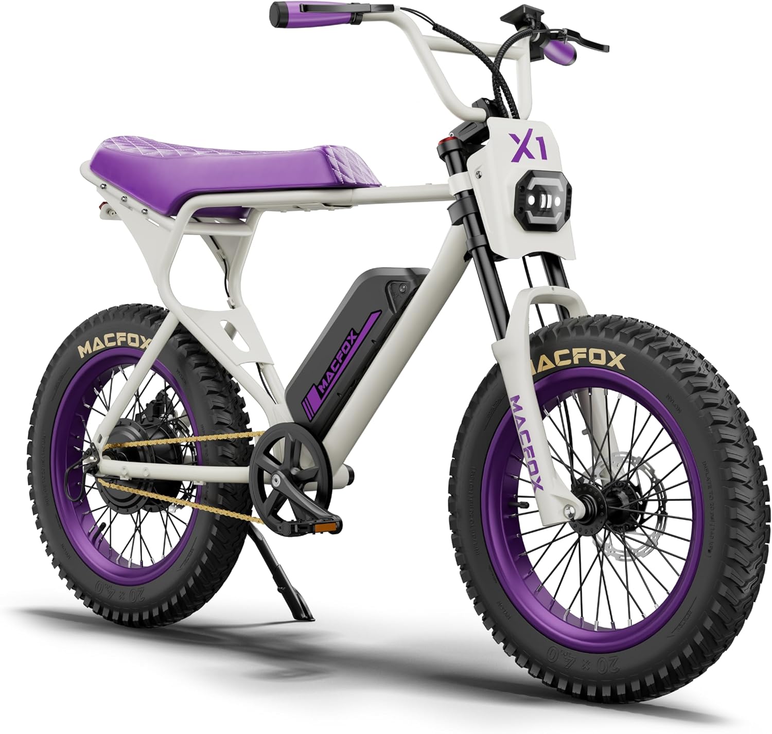 MACFOX Electric Bike for Adults Wheelies with 750W/500W Motor and 48V Ebike Battery, 20 Fat Tire Electric Dirtbike with Dual Disc Brakes and Shock Absorbers for Mountains, Road (US Warehouse)