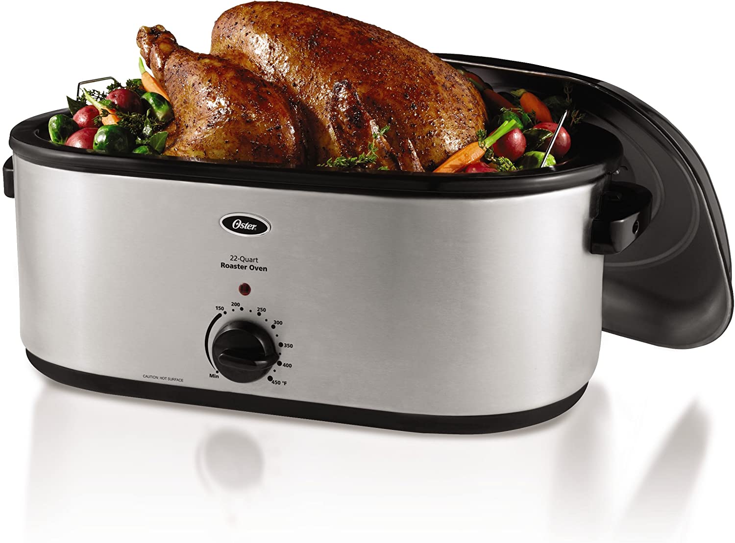 Oster 22-Quart Stainless Steel Roaster Oven with Temperature Control and Removable Rack