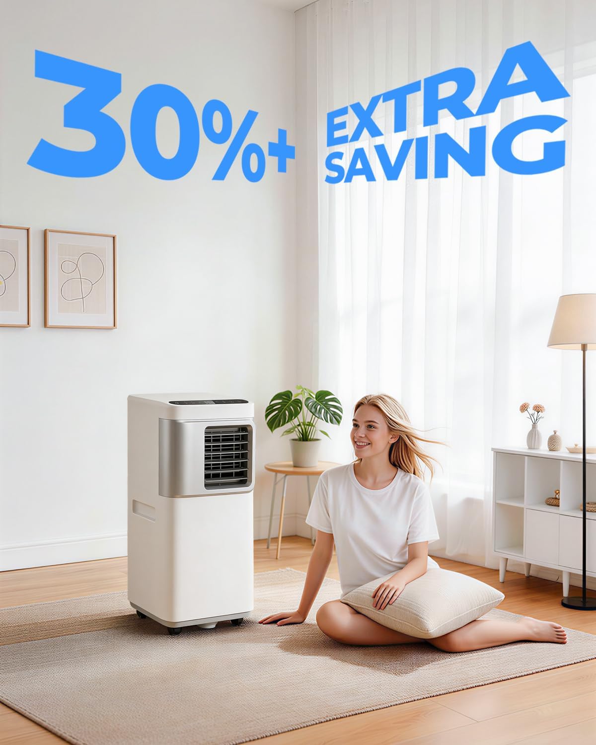 Tragbare Klimaanlage 16.000 BTU für große Räume bis zu 730 Quadratmeter, 5 in 1 Smart AC Einheit mit WiFi/Fernbedienung, schnelle Kühlung, Luftentfeuchter