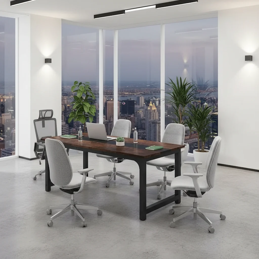 Compact Conference Table for 4-6 People - Dimensions: 63" L x 31.5" W x 29.13" H