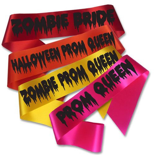 Halloween Sashes | Costume Sash | Zombie Sash | Dead Prom Queen Sash Satin Quality 60