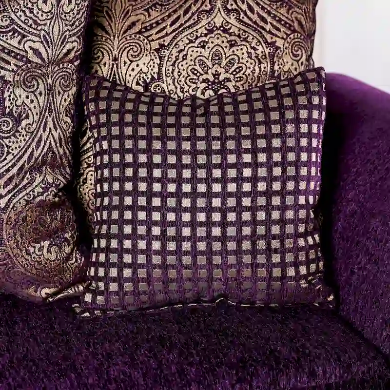 Grendel Classic Purple Chenille Loveseat with Rolled Arms by Furniture of America
