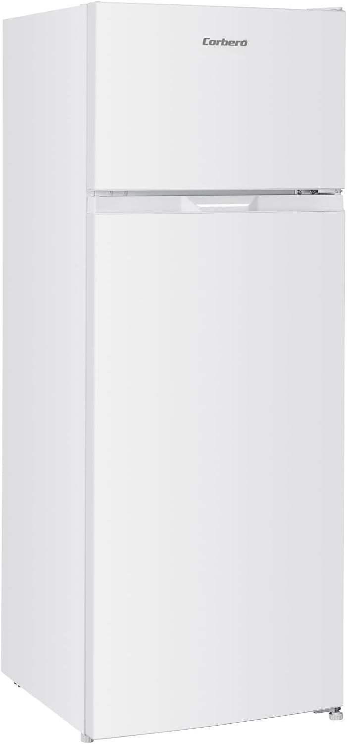 Corberó - Frigorífico 2 Puertas | CF2PH146W | 206 L | 143 cm | Estático | Luz Interior | Control Mecánico | Puerta Reversible | Cajón Crisper | Hueveras y Cubiteras | Blanco