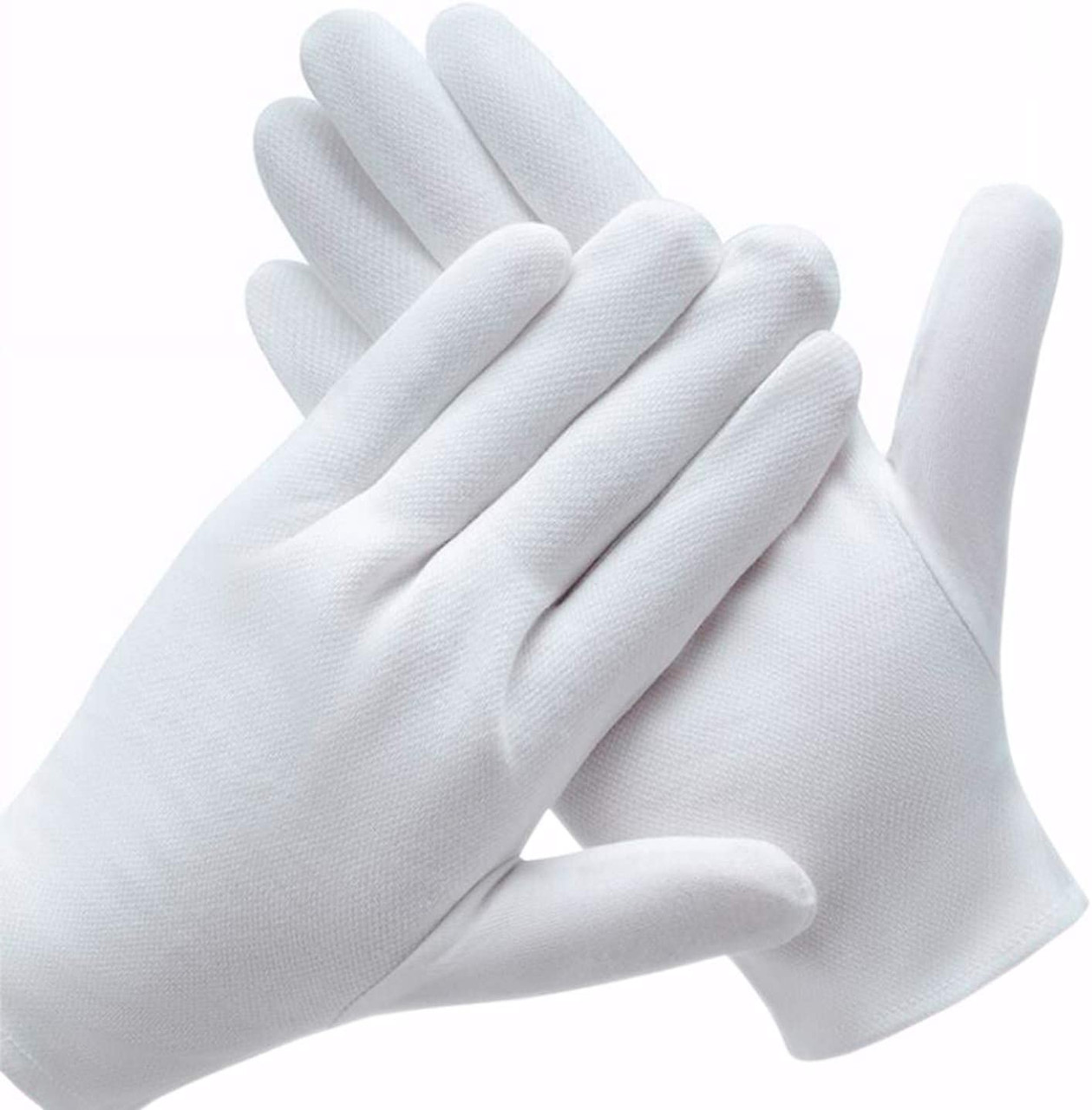 White Cotton Gloves Adult PAIR Stitched Gloves White Adult PAIR 5020 Standard 9�� Men & Women 5021