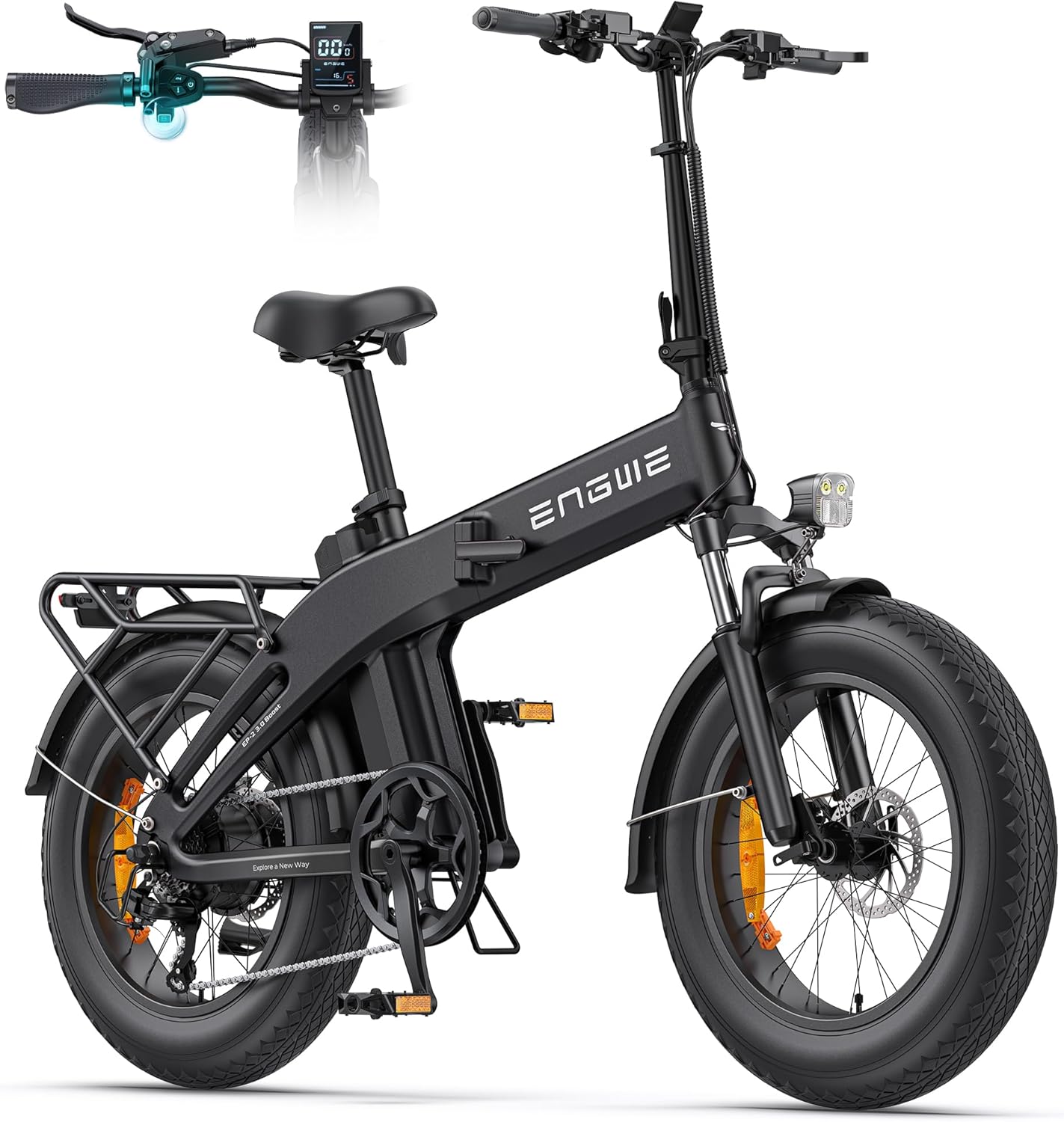 ENGWE EP-2 3.0 BOOST Bicicletta Elettrica Pieghevole, Batteria 48V 13.5Ah, Autonomia Fino a 120km, Coppia 75Nm, Freni Idraulici, Pneumatici 20