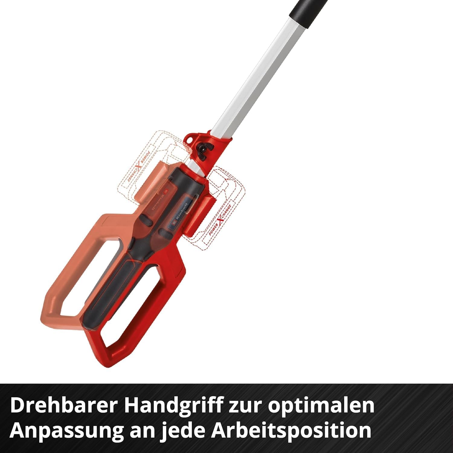 Einhell Akku-Teleskop-Heckenschere GC-HH 18/45 Li T-Solo Power X-Change (Lithium-Ionen, Hauptgriff drehbar, Metallgetriebe, Motorkopf 7-fach neigbar, ohne Akku und Ladegert)
