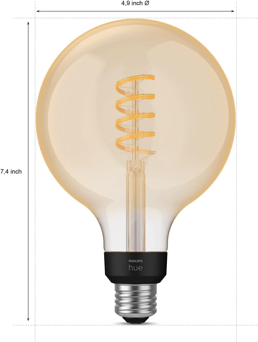 Philips Hue White Ambiance G40 LED Bulb 4-Pack, 550LM, E26, Smart Home Compatible with Alexa & Google Assistant
