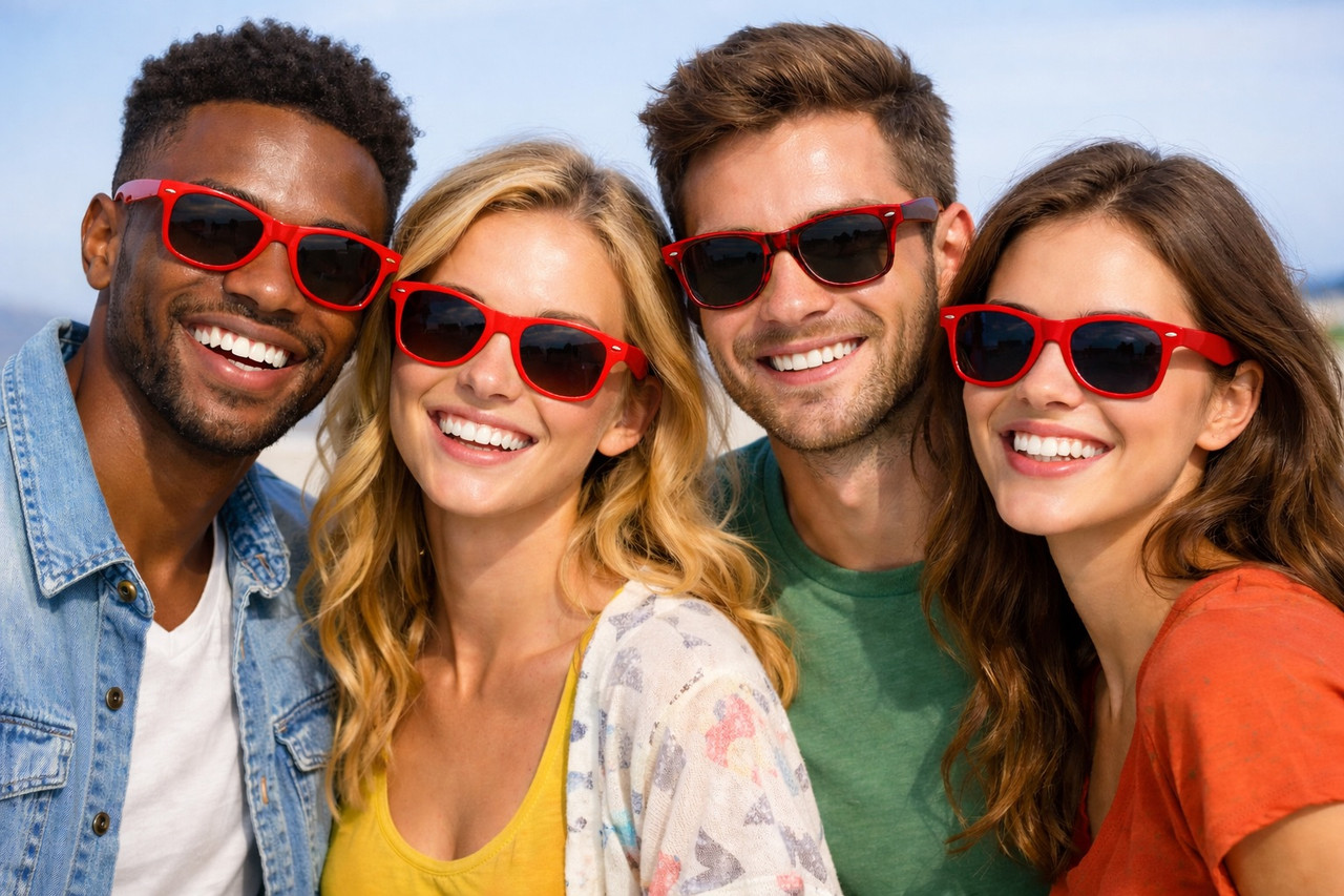 Red Sunglasses | Iconic 80's Style | Adult 1056D