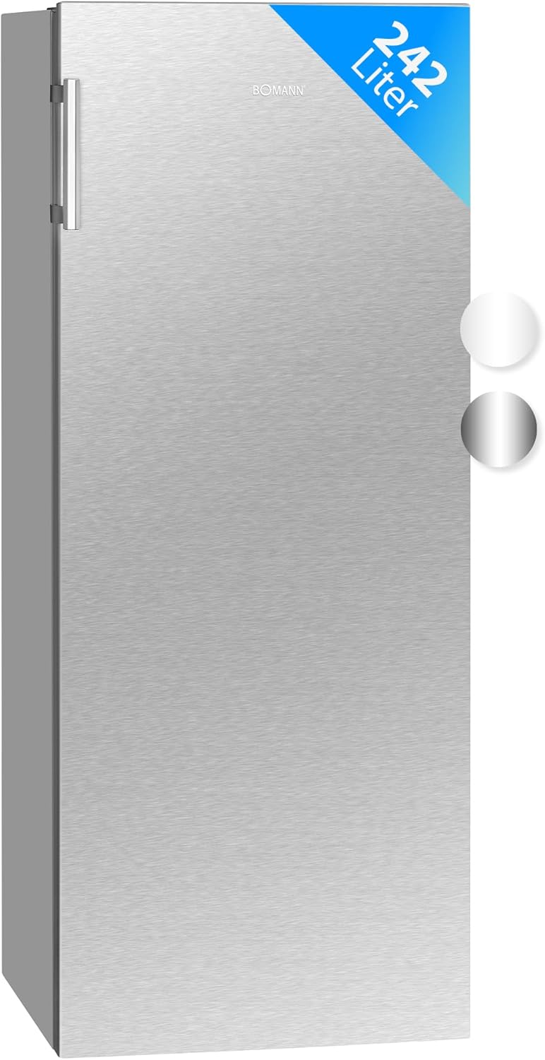 Bomann® freistehender Vollraumkühlschrank | Standkühlschrank groß 242 Liter | inkl. LED-Beleuchtung | ideal für Getränke und Lebensmittel | Türanschlag wechselbar | VS 7316.1 weiß