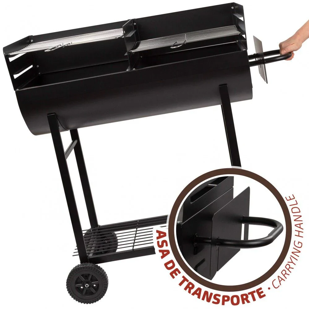 Barbacoa De Carbón Con Doble Parrilla Aktive