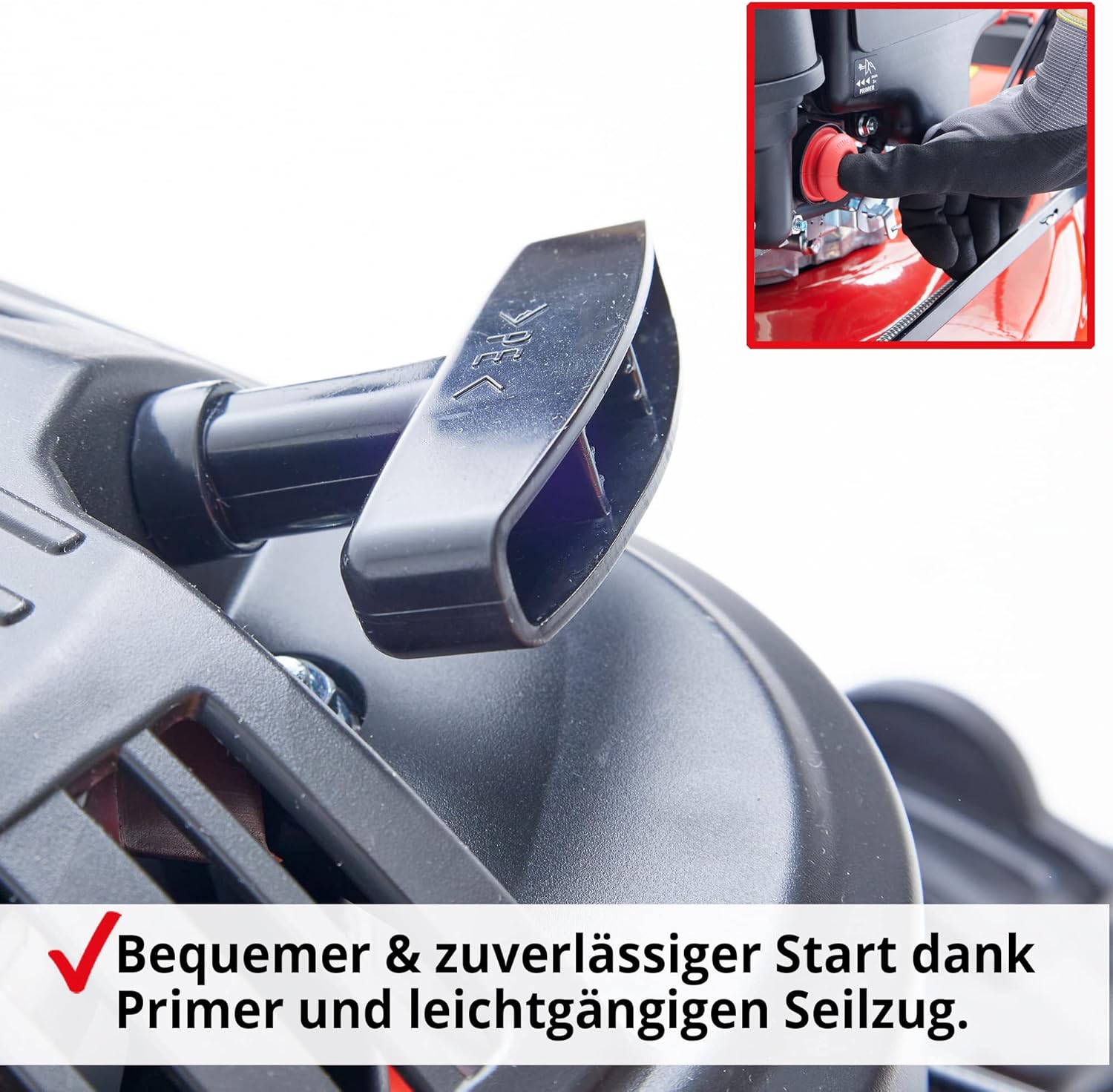 HECHT 5IN1 Rasenmäher Benzin – Bequemer Selbstantrieb - Für Flächen bis 1000 m² - Starker 4 Takt Motor mit 46 cm Schnittbreite – Radantrieb – Mulchfunktion – Seitenauswurf - Rasenmäher Benzin