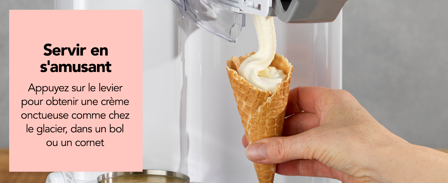 Cuisinart, machine à glace, ICE48E, sorbetière, glace à l'italienne maison, glace cornet, glace bol