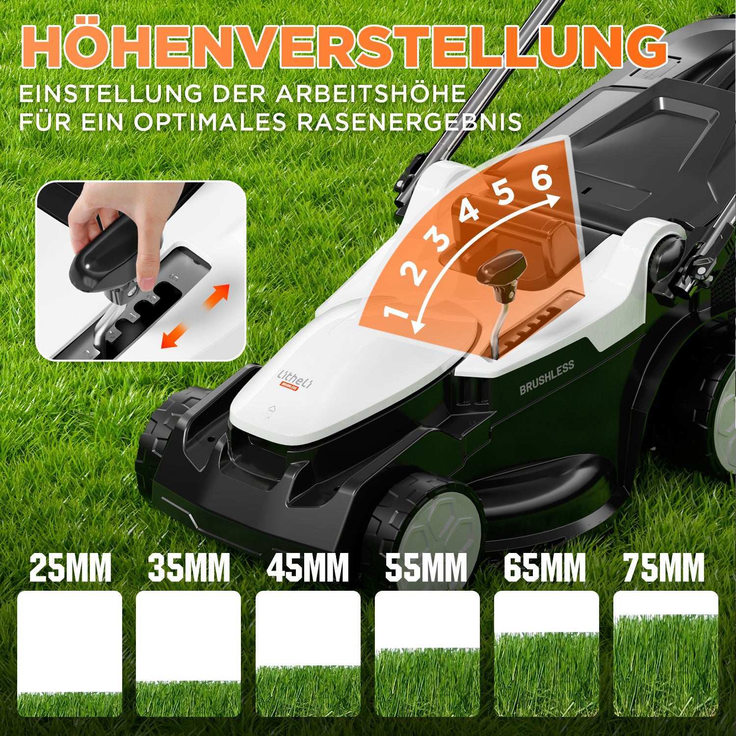 2025 Cortacésped inalámbrico U20 2 × 20V 37 cm brushless | Incluye 2 baterías de 4,0 Ah | Corte fácil hasta 300 m²