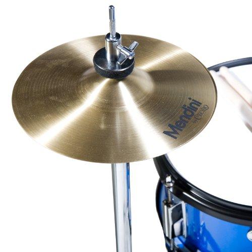 Mendini By Cecilio Drum Set For Kids/Junior &ndash; 16 Inch, 5 Piece, Blue Metallic &ndash; Starter Drums Kit w/Adjustable Throne, Cymbal, Pedal & Drumsticks &ndash; MJDS 5 BL