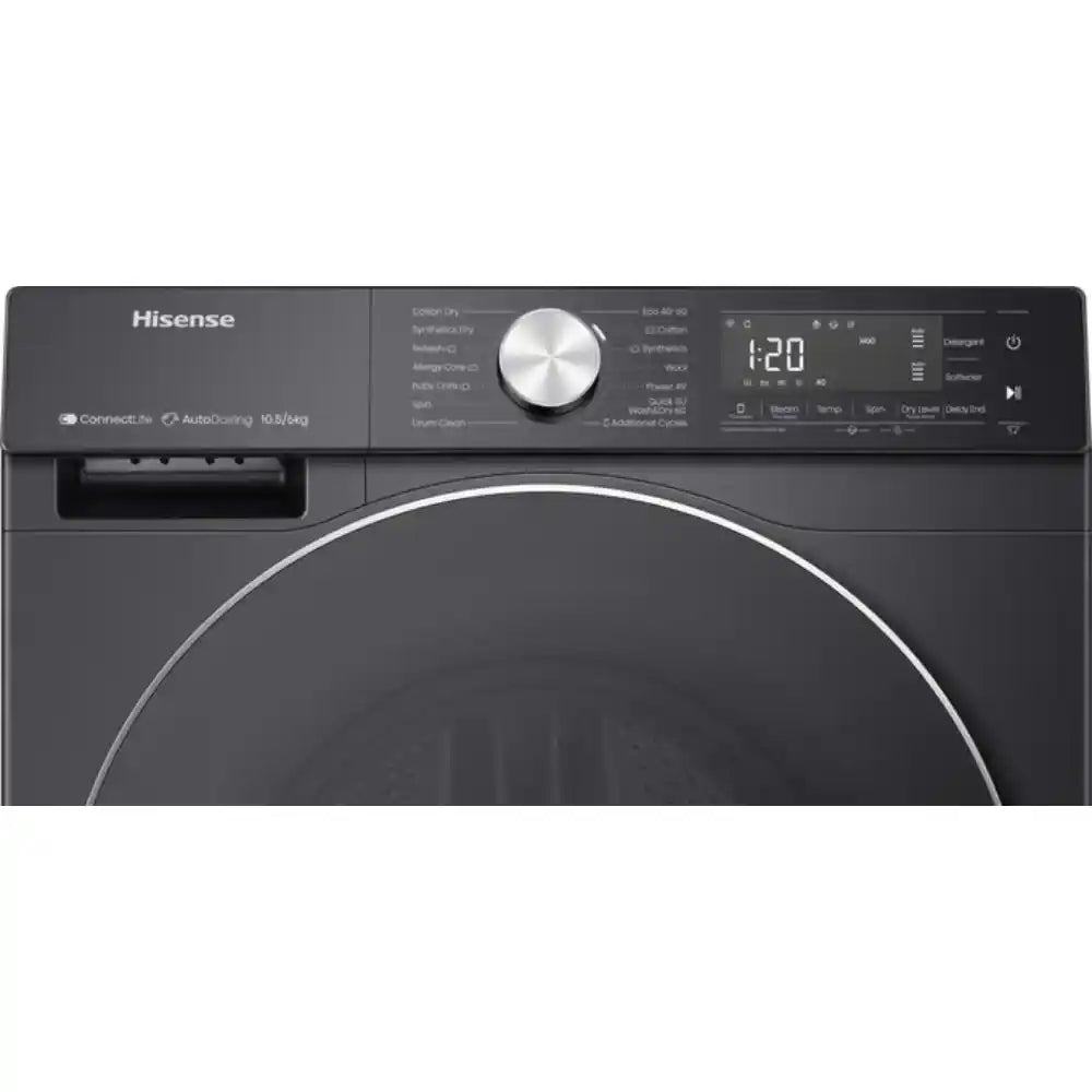 Hisense 10.5Kg 1400 Spin Autodose Washing Machine - Black | WF5S1045BB