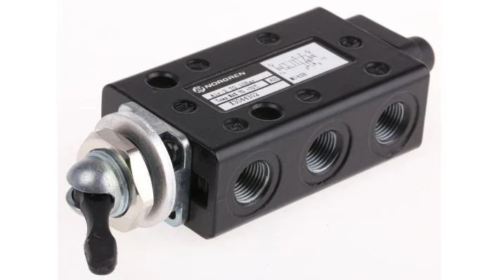 Norgren X3044302, Super X 5/2 manual valve, Black, Toggle/Toggle, 48N, G1/8