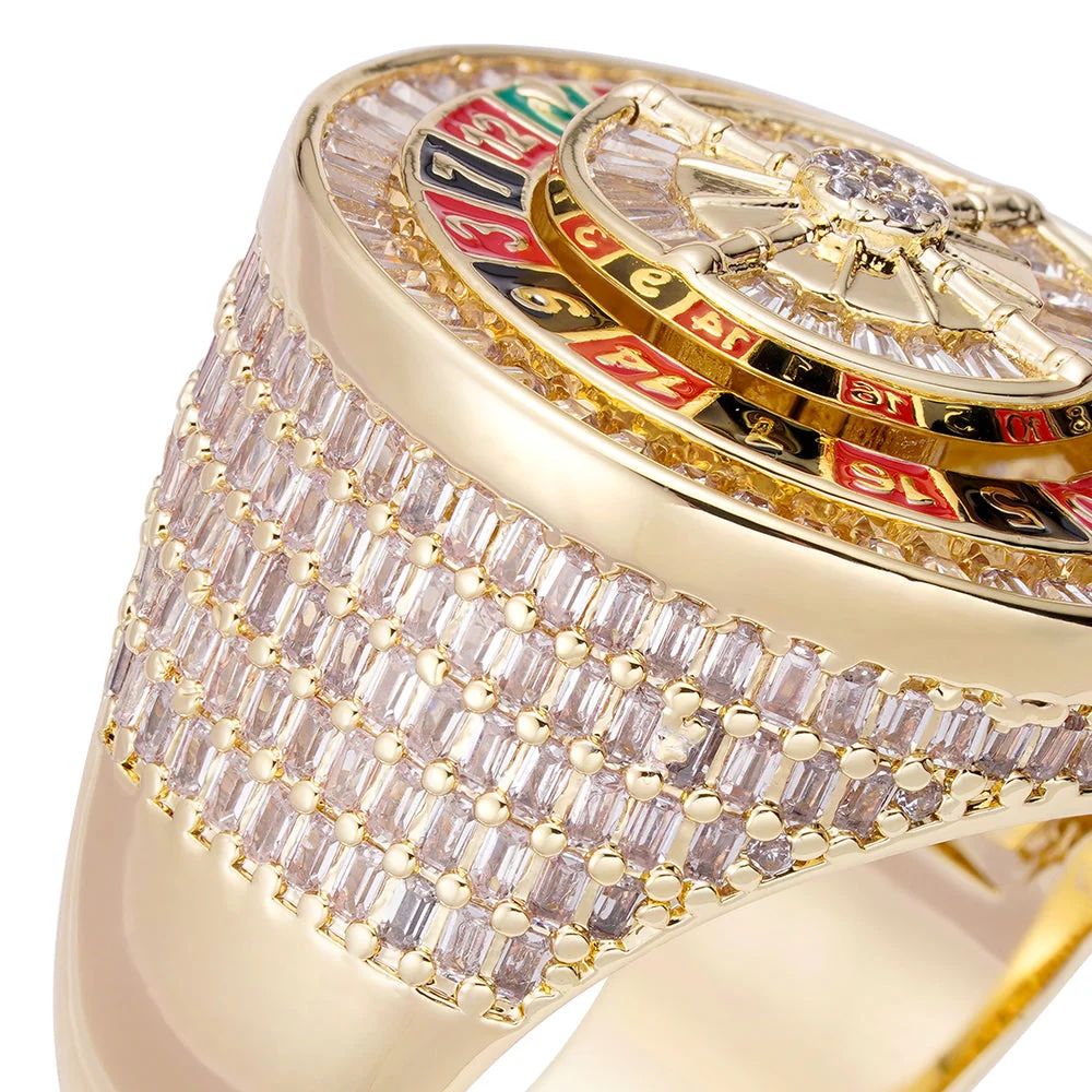 Big Daddy Roulette Baguette Iced Out Diamond Ring