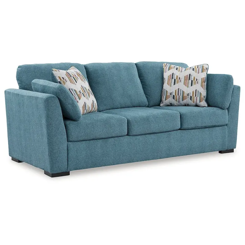 Signature Design by Ashley Keerwick Teal Queen Sofa Bed - Dimensions: 94