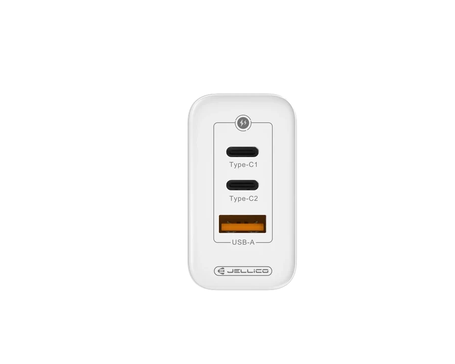 65W USB-C Schnellladegerät PD mit 3-Ports Kompaktes Netzteil Universal mit Kabel