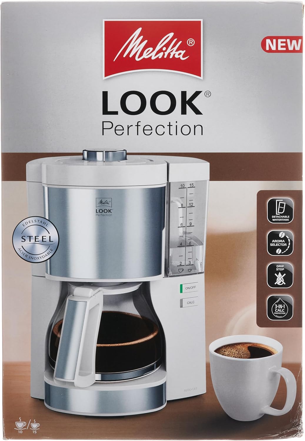 Melitta Look Perfection - Filterkaffeemaschine - mit Thermokanne - Tropfstopp - 10 Tassen - Schwarz (1025-16)