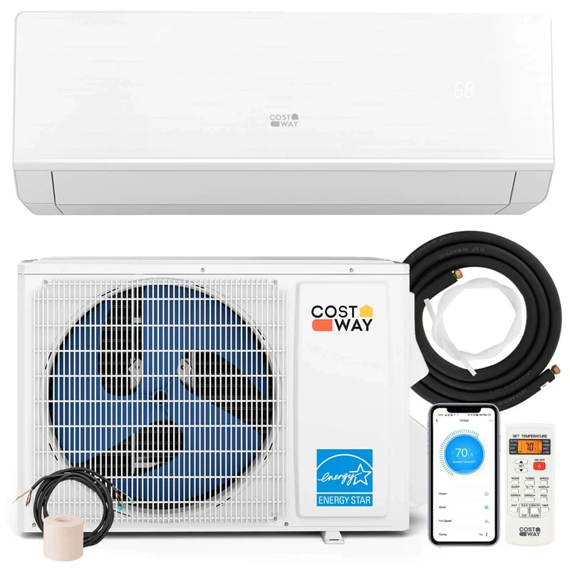 Energy Star Certified 12000 BTU 24 SEER2 Mini Split Air Conditioner with Heat Pump, WiFi Enabled Ductless Inverter AC Unit Cools 750 Sq.Ft