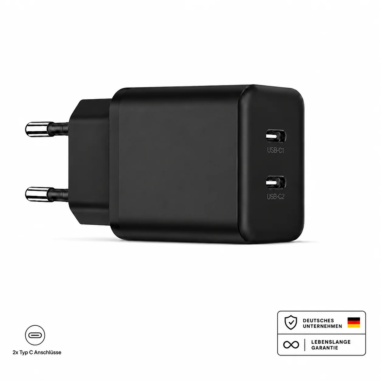 35W USB-C Schnellladegerät mit 2 USB-C Anschlüssen �?Mehrfach Ladegerät, Netzteil & Ladeadapter für iPhone, Samsung & mehr