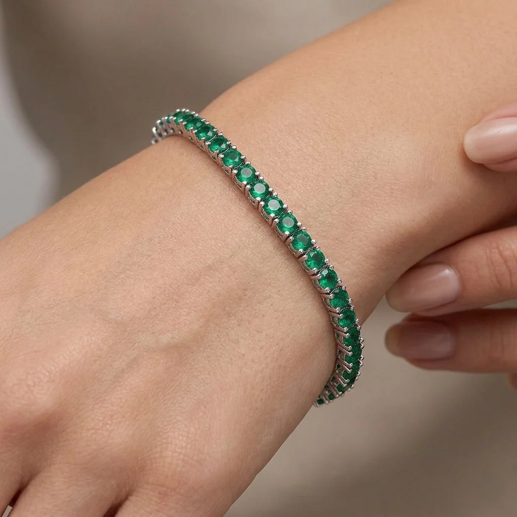 Big Daddy 4MM Silver Green Tennis Iced Out Bracelet
